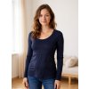 Jožánek tričko na dojčenie Katka dlhý rukáv tmavomodrá