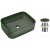 Comad Súprava keramického umývadla na dosku a výpuste Kama 50 cm zelená Comad Súprava keramického umývadla na dosku a výpuste Kama 50 cm zelená