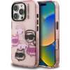 Karl Lagerfeld - IML Multi Head Pattern ochranný obal na iPhone 16 Pro Max – ružová Karl & Choupette hlava