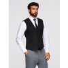 Ombre Men's suit vest with classic detailing and lining - black čierna | biela S Ombre 5902228996804 Ombre Men's suit vest with classic detailing and lining - black čierna | biela S Ombre 5902228996804