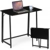 Skladací počítačový stôl 80x45 cm stolík pod notebook čierny ModernHome Skladací počítačový stôl 80x45 cm stolík pod notebook čierny ModernHome