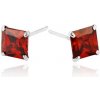 Šperky eshop - Náušnice zo striebra 925 - červené zirkónové štvorce, 6 mm X5.15 Šperky eshop - Náušnice zo striebra 925 - červené zirkónové štvorce, 6 mm X5.15