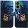 Peňaženkové 3D puzdro na Moto G35 - Maľba Sovy Peňaženkové 3D puzdro na Moto G35 - Maľba Sovy