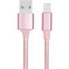 AppleKing opletený dátový a nabíjací kábel USB-A 2.0 / Lightning pre iPhone / iPad / iPod / AirPods - 13 cm - ružový - možnosť vrátiť tovar ZADARMO do 30tich dní AppleKing opletený dátový a nabíjací kábel USB-A 2.0 / Lightning pre iPhone / iPad / iPod / AirPods - 13 cm - ružový - možnosť vrátiť tovar ZADARMO do 30tich dní