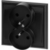 Dvojitá zásuvka na zapustenie 2x2P+E Luna, 16A, 250V, PT-6LR, čierna Dvojitá zásuvka na zapustenie 2x2P+E Luna, 16A, 250V, PT-6LR, čierna