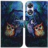 Peňaženkové kožené puzdro na Oppo A58 5G - Oil Painting Owl Peňaženkové kožené puzdro na Oppo A58 5G - Oil Painting Owl