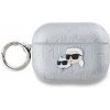 Puzdro Karl Lagerfeld PU Embossed Choupette Heads pre AirPods 3, strieborná Puzdro Karl Lagerfeld PU Embossed Choupette Heads pre AirPods 3, strieborná