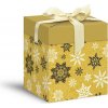 MFP vianočná darčeková krabica s vekom, rozmer 12x12x15cm, zlatá s potlačou MFP vianočná darčeková krabica s vekom, rozmer 12x12x15cm, zlatá s potlačou