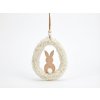 Textilomanie Závesné drevené vajíčko BUNNYA Krémová Textilomanie Závesné drevené vajíčko BUNNYA Krémová