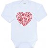 Detské body s potlačou New Baby Ľudový vzor červené srdiečko 62 (3-6m) Detské body s potlačou New Baby Ľudový vzor červené srdiečko 62 (3-6m)