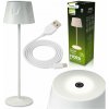 Záhradná LED stojaca dekoratívna stolová nočná USB stmievateľná dotyková biela FIORA LUMILED Záhradná LED stojaca dekoratívna stolová nočná USB stmievateľná dotyková biela FIORA LUMILED