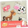 Drevená skladačka Zvieratká z farmy Smily Play Drevená skladačka Zvieratká z farmy Smily Play
