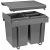 Interex design Výsuvný odpadkový kôš PLUTO 400 mm - 1x20L + 2x10L / Antracit Interex design Výsuvný odpadkový kôš PLUTO 400 mm - 1x20L + 2x10L / Antracit