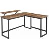 Rohový písací stôl s policou, rustikálna hnedá,140x130x92 cm Rohový písací stôl s policou, rustikálna hnedá,140x130x92 cm