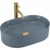 Rea Vanda Blueberry, umývadlo na dosku 490x310x130 mm, modrá matná, REA-U3535 Rea Vanda Blueberry, umývadlo na dosku 490x310x130 mm, modrá matná, REA-U3535