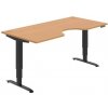 Pracovný stôl Motion Ergo, PO, 3S, 180x61-128x90 cm, buk/čierna Pracovný stôl Motion Ergo, PO, 3S, 180x61-128x90 cm, buk/čierna