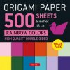 Origami Paper 500 sheets Rainbow Colors 6 Origami Paper 500 sheets Rainbow Colors 6