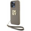 Zania kryt DKNY PU Leather Stack Logo Wrist Strap pre Apple iPhone 14 Pro Max, béžová Zania kryt DKNY PU Leather Stack Logo Wrist Strap pre Apple iPhone 14 Pro Max, béžová
