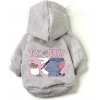 Oblečenie pre psa s kapucňou a postavičkami Tom and Jerry Sivá L Oblečenie pre psa s kapucňou a postavičkami Tom and Jerry Sivá L