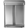 Simplehuman Kôš na odpadky nerezová oceľ 58 l strieborný