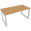 Hobis Pracovný stôl UNI O, 160x75,5x80 cm, buk/sivá Hobis Pracovný stôl UNI O, 160x75,5x80 cm, buk/sivá