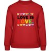 AWDis Sweat Mikina - Nápis - Love is Love - Ohnivá červená - L - Dámske AWDis Sweat Mikina - Nápis - Love is Love - Ohnivá červená - L - Dámske