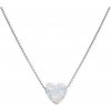 Evolution Group Strieborný náhrdelník so syntetickým opálom biele srdce 12048.1