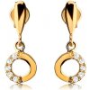 Šperky eshop - Zlaté náušnice 9K slza s visiacou obručou a zirkónmi GG43.10 Šperky eshop - Zlaté náušnice 9K slza s visiacou obručou a zirkónmi GG43.10