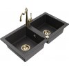 MEXEN/S MEXEN/S - Mario granitový drez 2-bowl vrátane batérie Carla, čierna kropenatá 6504-76-670700-50 MEXEN/S MEXEN/S - Mario granitový drez 2-bowl vrátane batérie Carla, čierna kropenatá 6504-76-670700-50