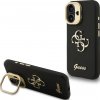 Guess PU Grained 4G Logo stojanové puzdro s rámčekom na kameru pre iPhone 16 čierne (GUHCP16SPCS4GSK)