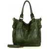 MARCO MAZZINI Zelená kožená shopper kabelka Vera pelle MARCO MAZZINI Zelená kožená shopper kabelka Vera pelle