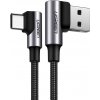 Ugreen US176 zahnutý USB - USB Type C Quick Charge 3.0 QC3.0 3 A, 0,5m, sivý