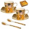 ADH Sada šálok 2+2 mokka Klimt zlatý 0007 ADH Sada šálok 2+2 mokka Klimt zlatý 0007