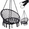 KIK Závesné kreslo so strapcami XL 80cm čierna KIK Závesné kreslo so strapcami XL 80cm čierna