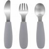 Zopa Silicone Children's Cutlery príbor 6 m+ Dove Grey 3 ks Zopa Silicone Children's Cutlery príbor 6 m+ Dove Grey 3 ks
