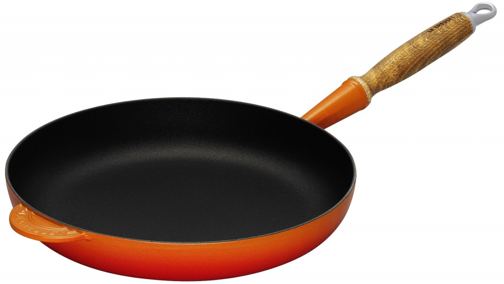 Le Creuset panvica okrúhla s drevenou rúčkou Oranžová 24 cm