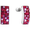 Strieborné visiace náušnice so Swarovski kryštálmi červený obdĺžnik 31303.3 cherry Strieborné visiace náušnice so Swarovski kryštálmi červený obdĺžnik 31303.3 cherry
