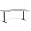 Ergonomický výškovo nastaviteľný stôl, 180x120 cm, 2 motory, L/P, čierna podnož, sivá Ergonomický výškovo nastaviteľný stôl, 180x120 cm, 2 motory, L/P, čierna podnož, sivá