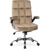 Dobse Kancelárske otočné kreslo LONDON zamatové, béžové Dobse Kancelárske otočné kreslo LONDON zamatové, béžové