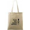 Eat sleep play - šach - Taška bavlnená - 42 x 38 cm ( Naturalna ) Eat sleep play - šach - Taška bavlnená - 42 x 38 cm ( Naturalna )