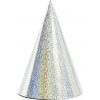 Papierové čiapočky holografické strieborné 6 ks Papierové čiapočky holografické strieborné 6 ks