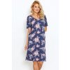 Dámska nočná košeľa Ellie tmavo modrá s kvetmi