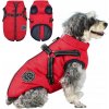 Zimná bunda pre psa s oteplením, postrojom a vodeodolnou úpravou, červená, veľkosť L Zimná bunda pre psa s oteplením, postrojom a vodeodolnou úpravou, červená, veľkosť L