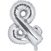 PartyDeco Fóliový balón Mini Symbol & 35cm strieborný