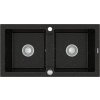 MEXEN MEXEN - Mario granitový drez 2-miska 820x436 mm, čierna / kovové zlato 6504822000-75 MEXEN MEXEN - Mario granitový drez 2-miska 820x436 mm, čierna / kovové zlato 6504822000-75