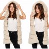 Fashionweek Chlpatá kožušinová vesta s kapucňu DELUX EXCLUSIVE MAD03 Farba: Béžový, Veľkosť: Universal Fashionweek Chlpatá kožušinová vesta s kapucňu DELUX EXCLUSIVE MAD03 Farba: Béžový, Veľkosť: Universal