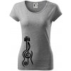 Husľový kľúč gitara - Dámske tričko Pure - L ( Tmavosivý melír ) Husľový kľúč gitara - Dámske tričko Pure - L ( Tmavosivý melír )