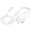 Kábel Hoco 3v1 USB A to Lightning / Micro USB / Type C 2A X76 1 M White Kábel Hoco 3v1 USB A to Lightning / Micro USB / Type C 2A X76 1 M White