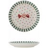 Bloomingville Biely dezertný tanier s vianočným motívom z kameniny 16 cm Yule
