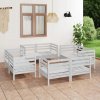 Súprava záhradného nábytku z dreva VidaXL, biela, 8 ks Súprava záhradného nábytku z dreva VidaXL, biela, 8 ks